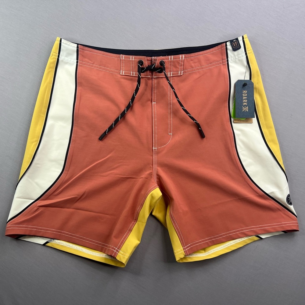 ROARK PASSAGE Y2K 17” BOARDSHORTS SAFFRON RED